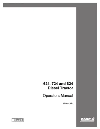 Case IH 624 724 and 824 Tractors Operator’s Manual Instant Download (Publication No.1090316R1)