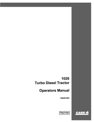 Case IH 1026 Turbo Diesel Tractor Operator’s Manual Instant Download (Publication No.1082915R1)