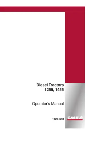 Case IH 1255 1455 Diesel Tractors Operator’s Manual Instant Download (Publication No.1091540R2)