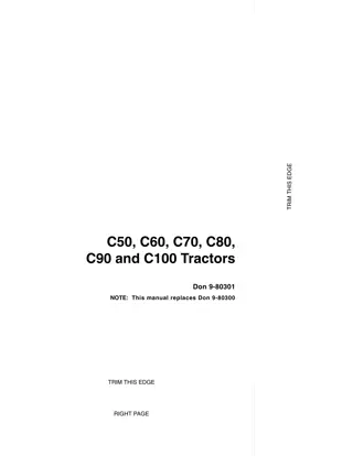 Case IH C50 C60 C70 C80 C90 and C100 Tractors Operator’s Manual Instant Download (Publication No.9-80301)