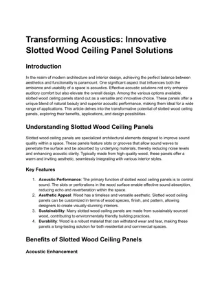 Transforming Acoustics: Innovative Slotted Wood Ceiling Panel Solutions