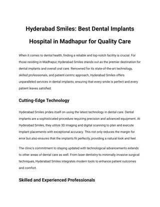 Hyderabad Smiles_ Best Dental Implants Hospital in Madhapur for Quality Care