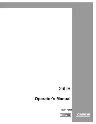 Case IH International 210IH Windrower Operator’s Manual Instant Download (Publication No.1090176R2)