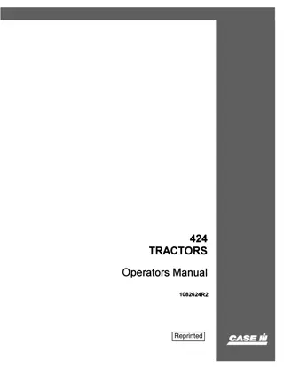 Case IH International 424 Tractors Operator’s Manual Instant Download (Publication No.1082624R2)