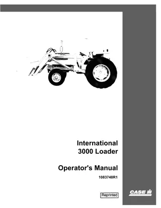 Case IH International 3000 Loader Operator’s Manual Instant Download (Publication No.1083748R1)