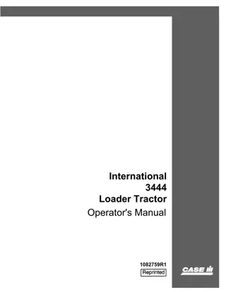 Case IH International 3444 Loader Tractor Operator’s Manual Instant Download (Publication No.1082759R1)