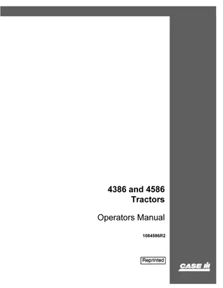 Case IH International 4386 and 4586 Tractors Operator’s Manual Instant Download (Publication No.1084586R2)