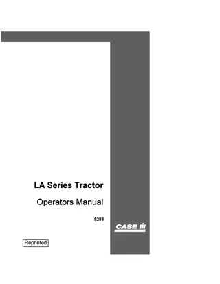 Case IH LA Series Tractor Operator’s Manual Instant Download (Publication No.5288)