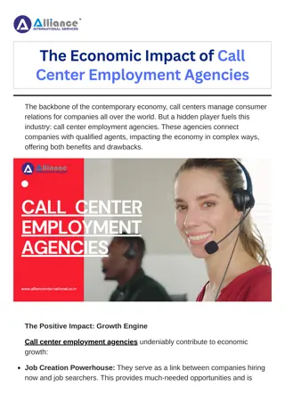 The Economic Impact of Call Center Employment Agencies