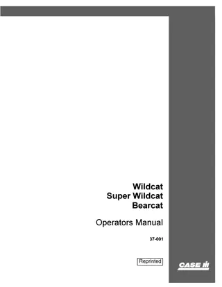 Case IH Wildcat Super Wildcat Bearcat Tractor Operator’s Manual Instant Download (Publication No.37-001)