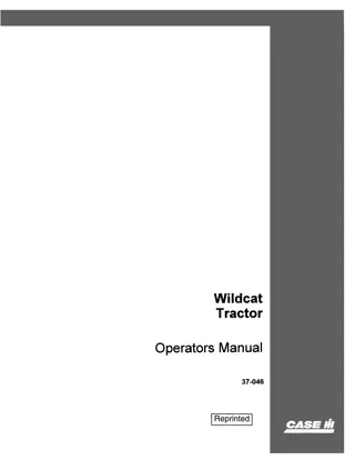 Case IH Wildcat Tractor Operator’s Manual Instant Download (Publication No.37-046)