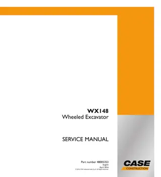 CASE WX148 Wheeled Excavator Service Repair Manual Instant Download