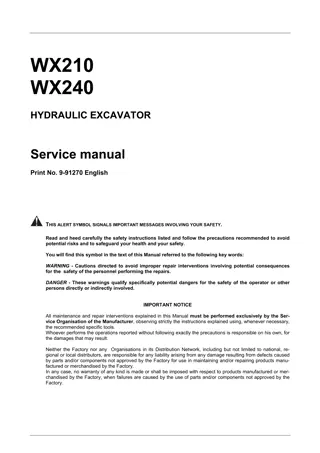 CASE WX210 Hydraulic Excavator Service Repair Manual Instant Download