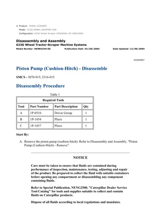 Caterpillar Cat 623G Wheel Scraper (Prefix CEW) Service Repair Manual Instant Download
