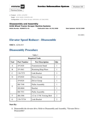 Caterpillar Cat 623G Wheel Scraper (Prefix DBY) Service Repair Manual Instant Download