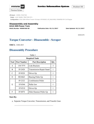 Caterpillar Cat 631K WHEEL TRACTOR (Prefix WT4) Service Repair Manual Instant Download