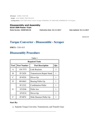 Caterpillar Cat 631K WHEEL TRACTOR (Prefix WT6) Service Repair Manual Instant Download