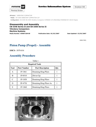 Caterpillar Cat CB-334E and CB-335E Vibratory Compactor (Prefix C3F) Service Repair Manual Instant Download