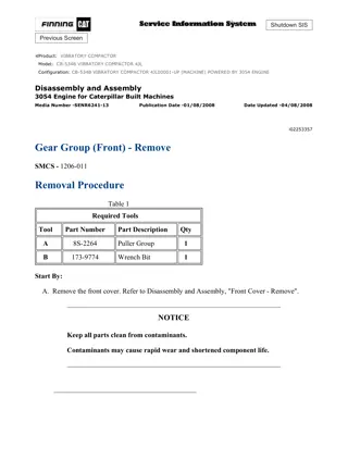 Caterpillar Cat CB-534B VIBRATORY COMPACTOR (Prefix 4JL) Service Repair Manual Instant Download