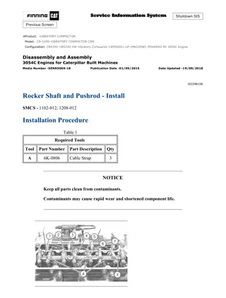 Caterpillar Cat CB-534D VIBRATORY COMPACTOR (Prefix C8M) Service Repair Manual Instant Download