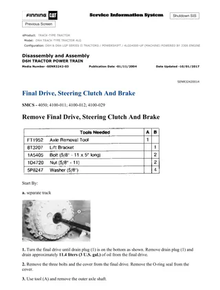 Caterpillar Cat D6H TRACK-TYPE TRACTOR (Prefix 4LG) Service Repair Manual Instant Download