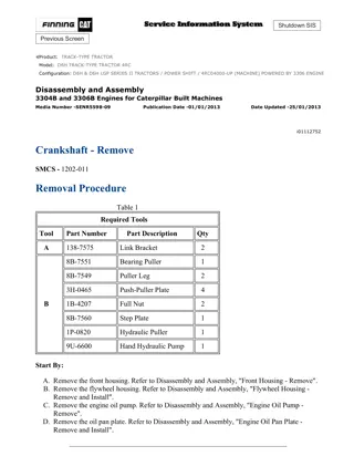 Caterpillar Cat D6H TRACK-TYPE TRACTOR (Prefix 4RC) Service Repair Manual Instant Download