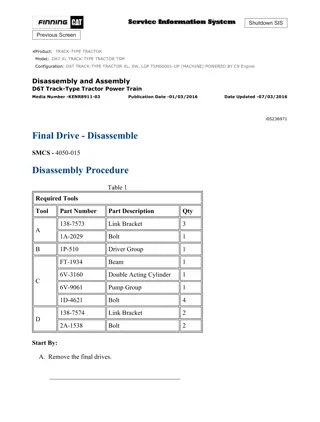 Caterpillar Cat D6T XL TRACK-TYPE TRACTOR (Prefix TSM) Service Repair Manual Instant Download