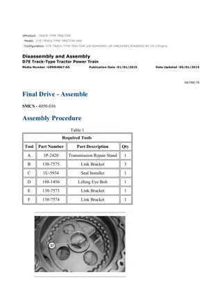 Caterpillar Cat D7E TRACK-TYPE TRACTOR (Prefix SSH) Service Repair Manual Instant Download