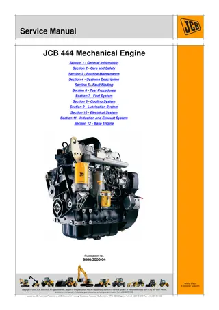JCB 444 Mechanical Engine Service Repair Manual Instant Download