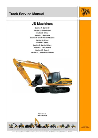 JCB JS Machines Service Repair Manual Instant Download