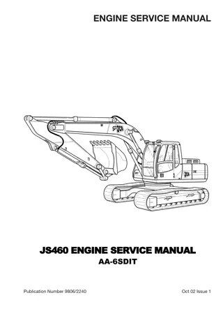 JCB JS460 Engine Isuzu AA-6SD1T Service Repair Manual Instant Download