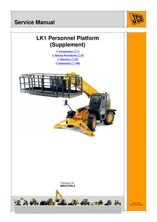 JCB LK1 Personnel Platform (Supplement) Service Repair Manual Instant Download