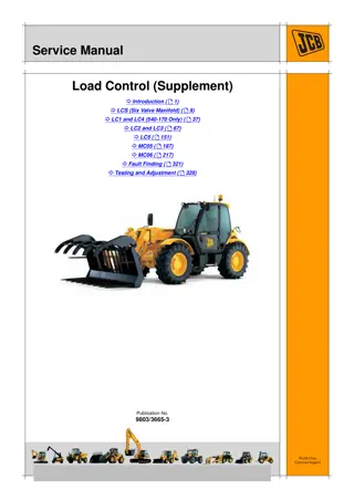 JCB LOAD CONTROL (SUPPLEMENT) Service Repair Manual Instant Download