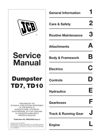 JCB MIDI CX BACKHOE LOADER Service Repair Manual Instant Download 1