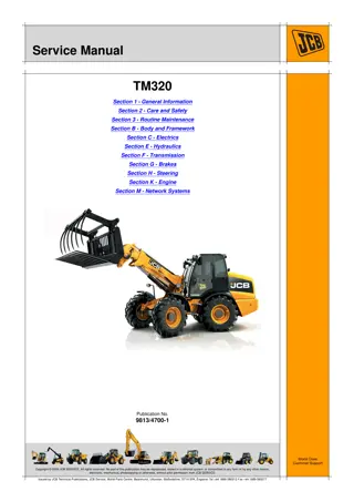 JCB TM320 Telescopic Wheeled Loader Service Repair Manual Instant Download (serial number 2420601 to 2420800)