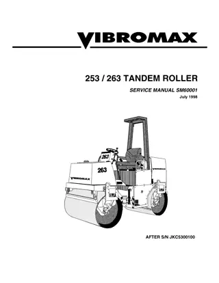 JCB VIBROMAX 253 263 Tandem Roller Service Repair Manual Instant Download