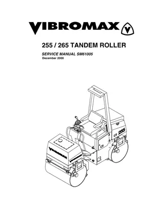 JCB VIBROMAX 255 265 TANDEM ROLLER Service Repair Manual Instant Download