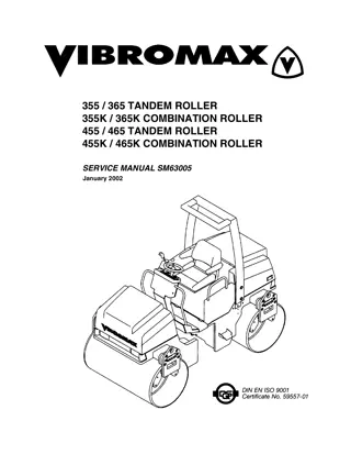 JCB VIBROMAX 355 365 455 465 Tandem Roller and 355K 365K 455K 465K Combination Roller Service Repair Manual Instant Download