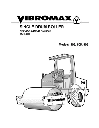 JCB VIBROMAX 405 605 606 SINGLE DRUM ROLLER Service Repair Manual Instant Download