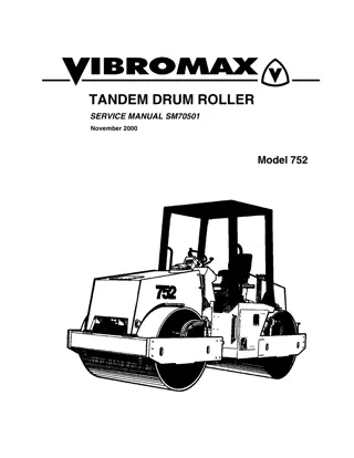 JCB VIBROMAX 752 Tandem Drum Roller Service Repair Manual Instant Download