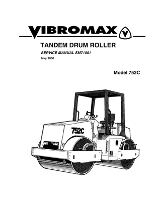 JCB VIBROMAX 752c Tandem Drum Roller Service Repair Manual Instant Download