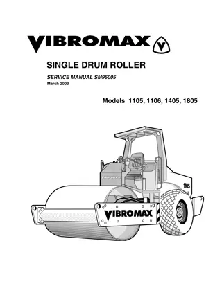 JCB VIBROMAX 1105 1106 1405 1805 SINGLE DRUM ROLLER Service Repair Manual Instant Download