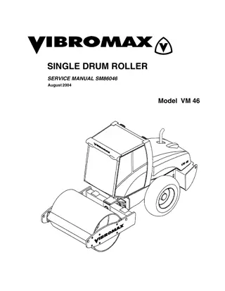 JCB VIBROMAX VM46 SINGLE DRUM ROLLER Service Repair Manual Instant Download