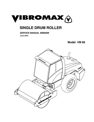 JCB VIBROMAX VM66 SINGLE DRUM ROLLER Service Repair Manual Instant Download