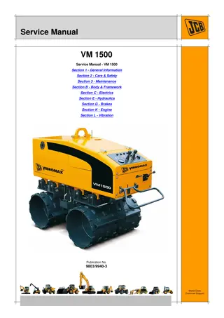 JCB VIBROMAX VM1500 TRENCH ROLLER Service Repair Manual Instant Download