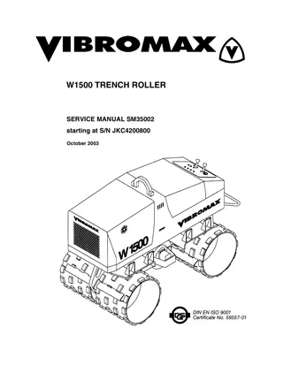 JCB VIBROMAX W1500 Trench Roller Service Repair Manual Instant Download 1