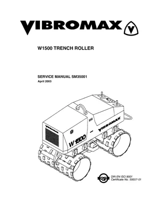 JCB VIBROMAX W1500 Trench Roller Service Repair Manual Instant Download