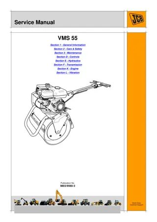 JCB VMS55 Mini Road Roller Service Repair Manual Instant Download