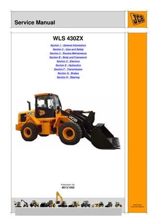 JCB WLS 430ZX Wheeled Loader Service Repair Manual Instant Download