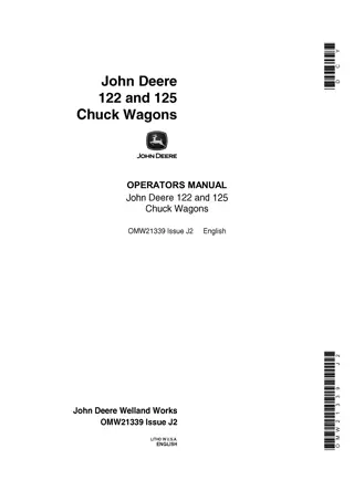 John Deere 122 and 125 Chuck Wagons Operator’s Manual Instant Download (Publication No.OMW21339)